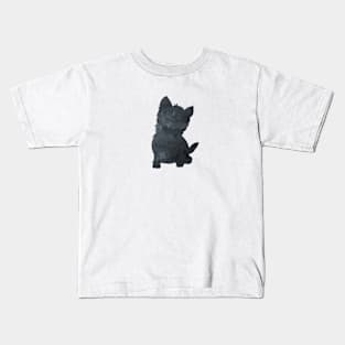 West Highland White Terrier aka Westie Black Art Kids T-Shirt